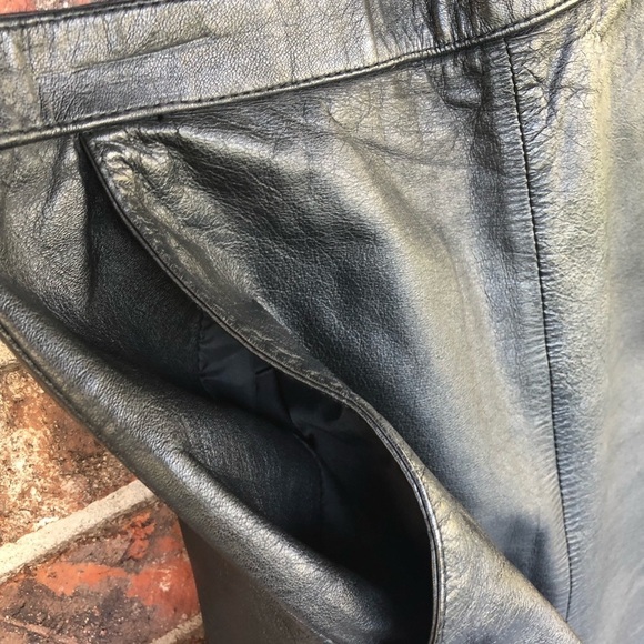 SPLIT End LTD Leather Pencil Skirt - Picture 4 of 7